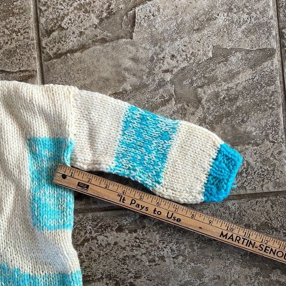 SOLD vintage colorblock hand knit sweater , approx 2T - Picture 8 of 8
